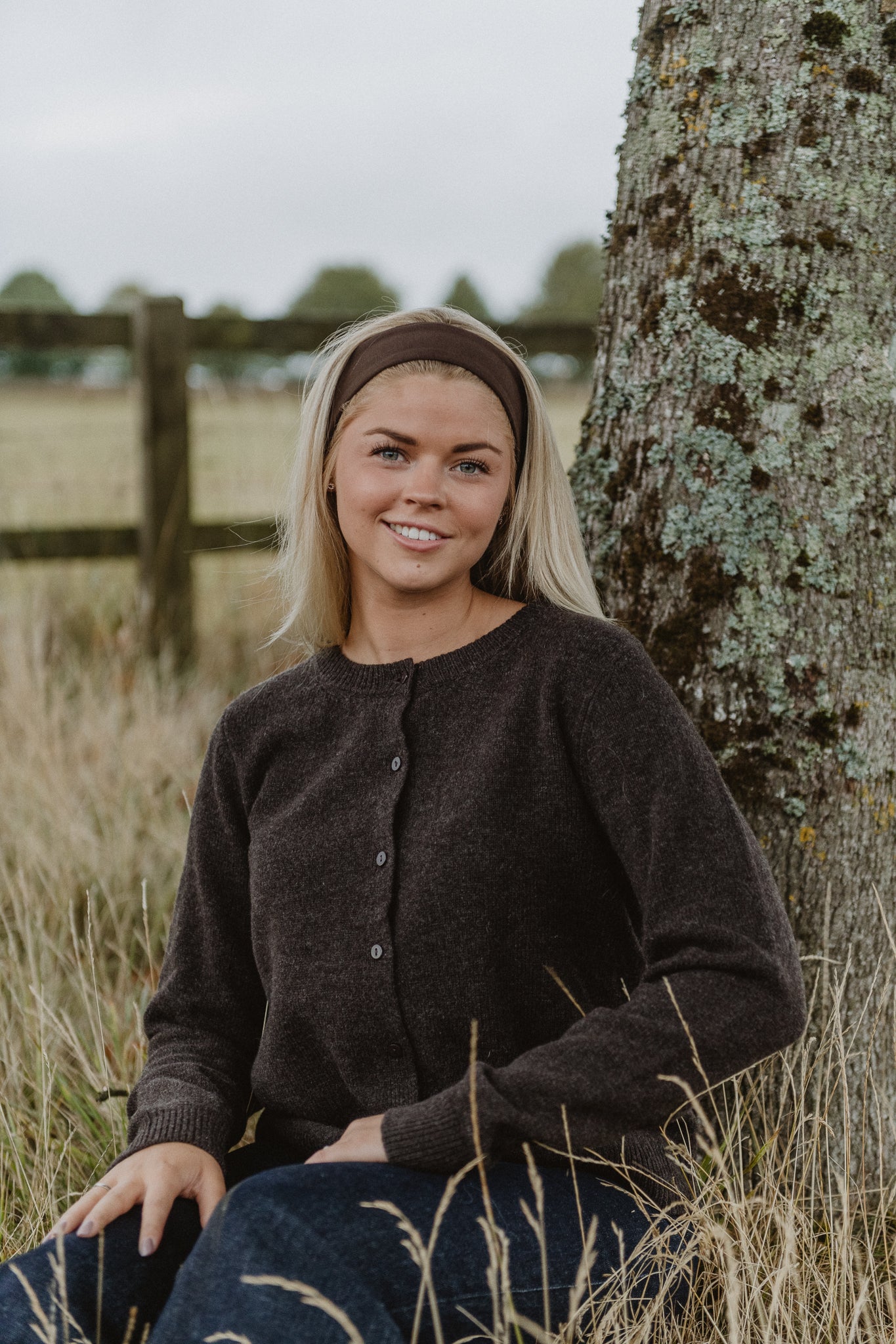 PCMALOU Knit Cardigan - Hot Fudge